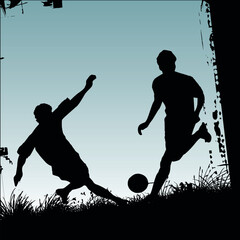 Wall Mural - vector illustration of soccer players