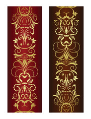 Wall Mural - Vertical floral ornament and design elements. Vector