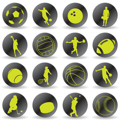 Wall Mural - vector set of sport icons