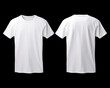 © DendraCreative - White short sleeve t shirt front and back view. Ready for your mock up design template. Generative AI