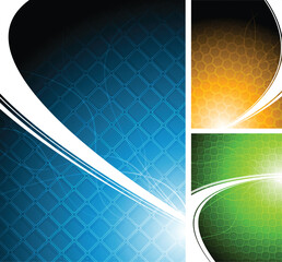 Poster - Three bright abstract backgrounds - eps 10