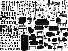 Household Items Silhouette - Vector