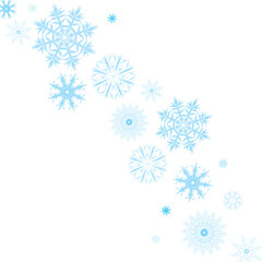 Sticker - Dark blue snowflakes of the different form on white background