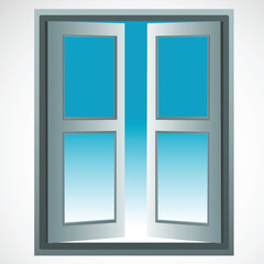 Wall Mural - illustration of window icon on white background