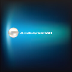 Poster - Abstract dark background with pearl on a blue