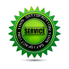 Poster - illustration of 100% satisfaction service tag on isolated background