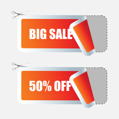 Sticker - illustration of sale tags on white background