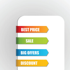 Canvas Print - illustration of sale tags on white background