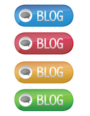 Poster - Blog buttons isolated over a white background