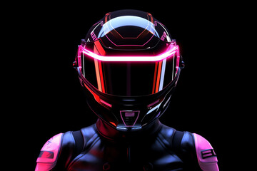 Canvas Print - luminous helmet, AI generated