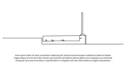 Wall Mural - Continuous line design of router. Technology device symbol design concept. Decorative elements drawn on a white background.