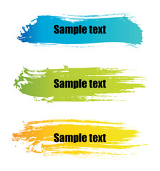 Sticker - Set of vector colorful paint grunge banners.