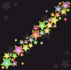 Sticker - Vector abstract black background with stars