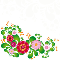 Poster - Colorful flower. Floral background. To see similar, please visit MY PORTFOLIO. eps10. Illustration for your design.