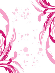 Wall Mural - Illustration spring grunge flower and  leaf pink. Vector