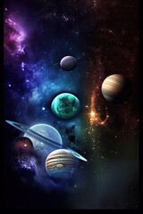Wall Mural - alien world, deep space landscape