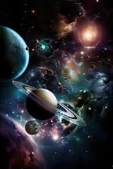 Wall Mural - alien world, deep space landscape