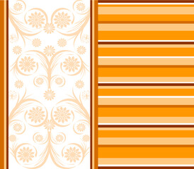 Sticker - vector illustration of a striped floral background.