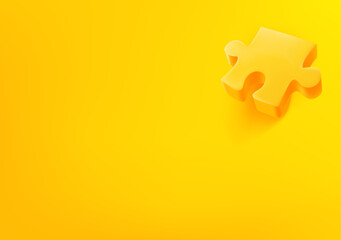 Aufkleber - Vector wallpaper with puzzle icon. 3d vector background with copy space