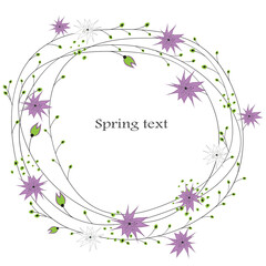 Sticker - Colourful Spring flowers background. Vector illustration