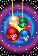 Wall Mural - abstract colorful glossy christmas balls vector illustration