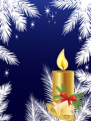 Sticker - vector eps 10illustration of a candle on a christmas background