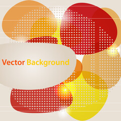 Canvas Print - Abstract vector background with different red, yellow, orange shapes and bright light