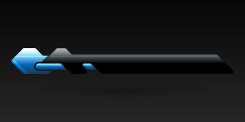Wall Mural - abstract blue and black lower third screen broadcast title banner bar template