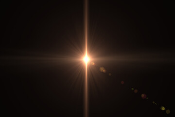 sunlight lens flare effects on black background