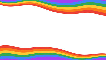 Wall Mural - LGBT pride month rainbow wave flag frame background