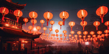 Chinese Lanterns During  Chinese New Year.