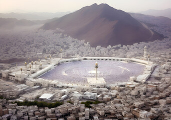 Wall Mural - Arafah beautiful illustration background, Landscape of the Kaaba in Mecca