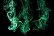 Set Green Smoke Set On Black Background. Generative AI