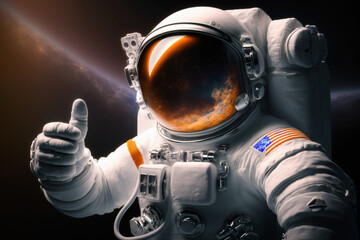 Wall Mural - astronaut showing thumbs up