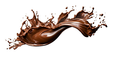 Wall Mural - Chocolate splash isolated on white background generative ai