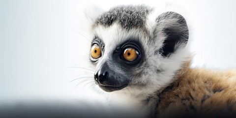 Wall Mural - AI Generated. AI Generative. Photo Illustration of baby face lemur madagascar african animal. Graphic Art
