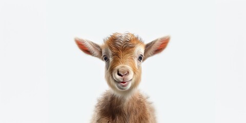 Wall Mural - AI Generated. AI Generative. Photo illustration of baby little goat portrait face. Graphic Art