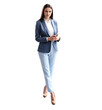 © ty - modern attractive young businesswoman full length portrait on a transparent background