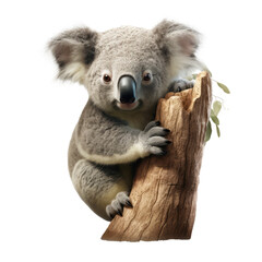 koala looking isolated on white