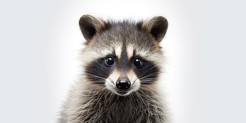 Wall Mural - AI Generated. AI Generative. Photo Illustration of baby little nimal racoon face portrait cure. Graphic Art