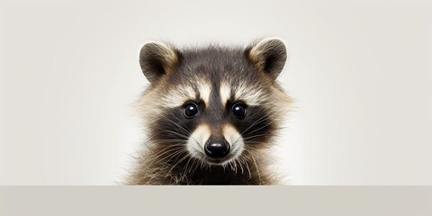 Wall Mural - AI Generated. AI Generative. Photo Illustration of baby little nimal racoon face portrait cure. Graphic Art