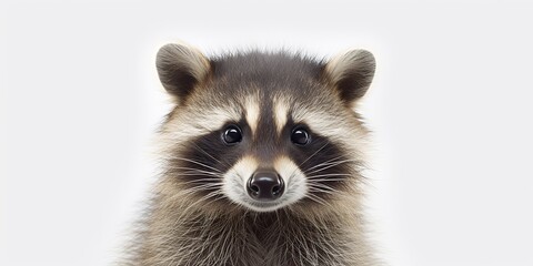 Wall Mural - AI Generated. AI Generative. Photo Illustration of baby little nimal racoon face portrait cure. Graphic Art