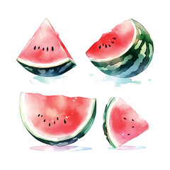 Canvas Print - Vintage watermelon watercolor, great design for any purposes