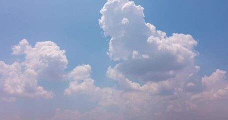 Wall Mural - Blue sky cloud Time lapse video The sky on a clear day during the rainy season Beautiful blue sky cloudscape time lapse movie High quality video 4K ProRes422 