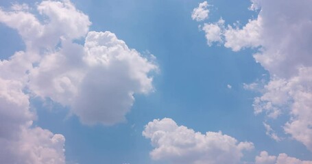 Wall Mural - Blue sky cloud Time lapse video The sky on a clear day during the rainy season Beautiful blue sky cloudscape time lapse movie High quality video 4K ProRes422 