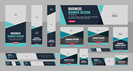 Wall Mural - web banner layout set, business banner web template bundle design, social media cover ads banner tem