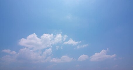 Wall Mural - Blue sky cloud Time lapse video Beautiful sky background footage Recorded with a full frame camera with a focal length of 27mm. Footage clear all frame wipeout dust. High quality footage 4K ProRes422 