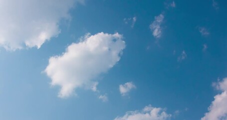 Wall Mural - Blue sky cloud Time lapse video Beautiful sky background footage Recorded with a full frame camera with a focal length of 27mm. Footage clear all frame wipeout dust. High quality footage 4K ProRes422 