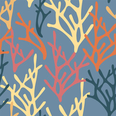 Wall Mural - seamless pattern. abstract trendy doodle in organic freehand matisse art style. various shapes and o