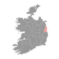  County Dublin map, administrative counties of Ireland. Vector illustration.